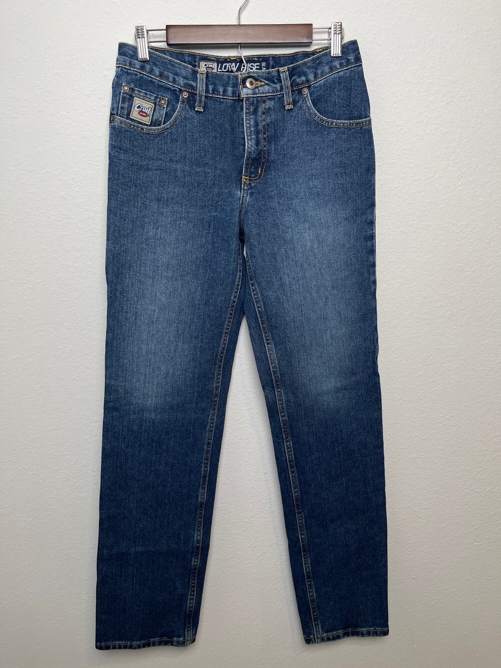 Cruel Girl Low Rise Slim Bootcut Jeans Size 9 Long Dark Wash Western Denim Y2K